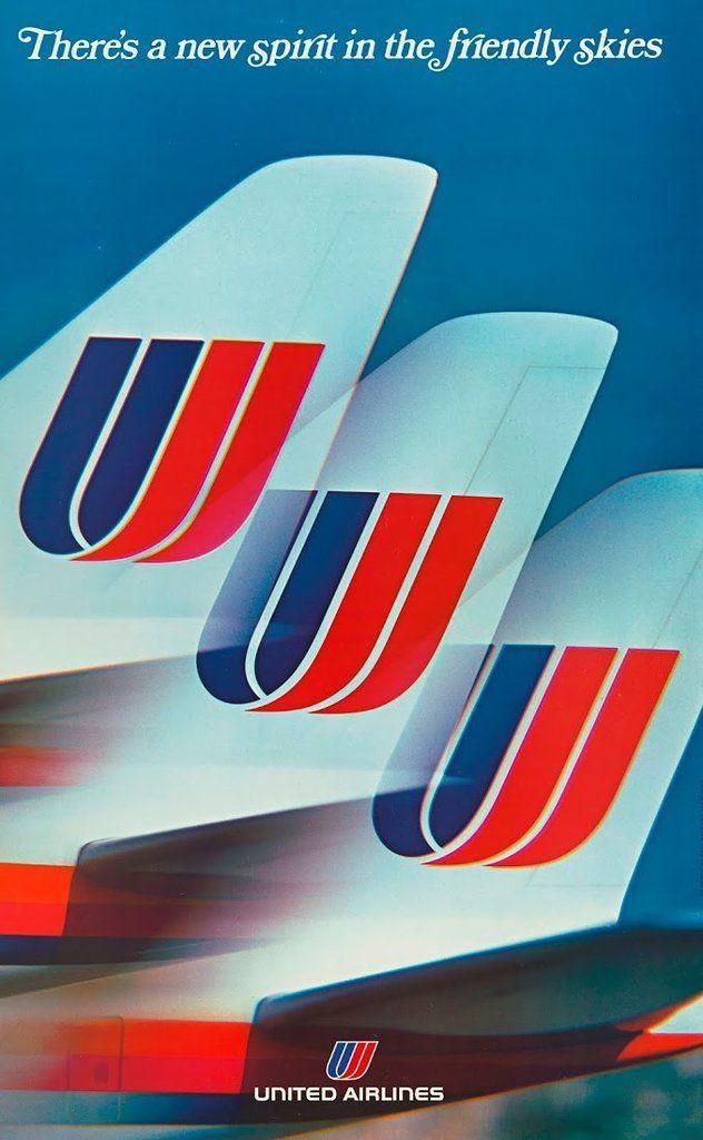 United Airways Logo - Airline Posters From Flying's Golden Age. United Airlines, the ...
