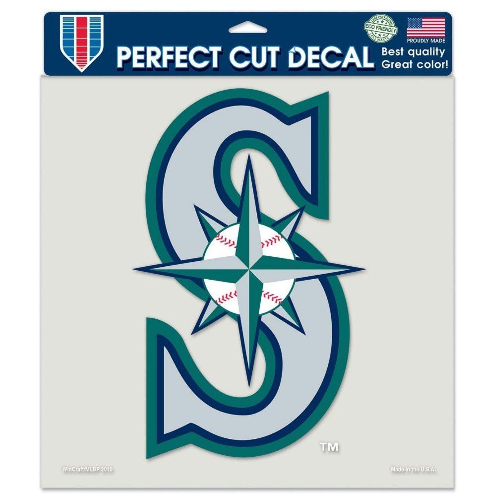 Flat Seattle Logo - Seattle Mariners Color Logo WC 8x8 Decal Reusable Flat Vinyl Die Cut ...