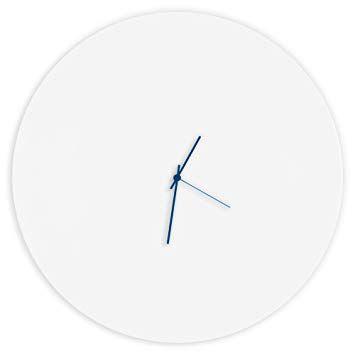 In White W Blue Circle Logo - Amazon.com: Minimalist White Clock 'Whiteout Blue Circle Clock Large ...