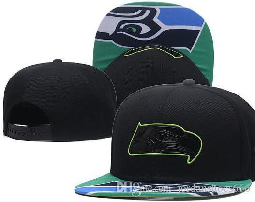 Flat Seattle Logo - Factory Sale Men Sunhat Seattle Hat Flat Brim Visor Football Cap ...