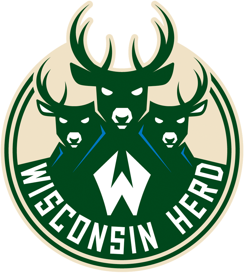 In White W Blue Circle Logo - Wisconsin Herd Primary Logo - NBA Gatorade League (G-League) - Chris ...