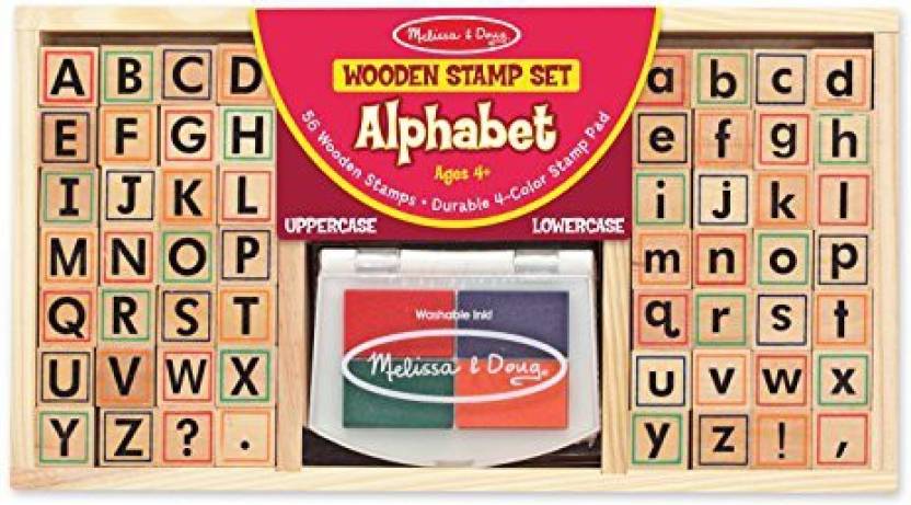Lower Case B Sports Logo - Melissa & Doug Wooden Alphabet Stamp Set Stamps With Lower Case