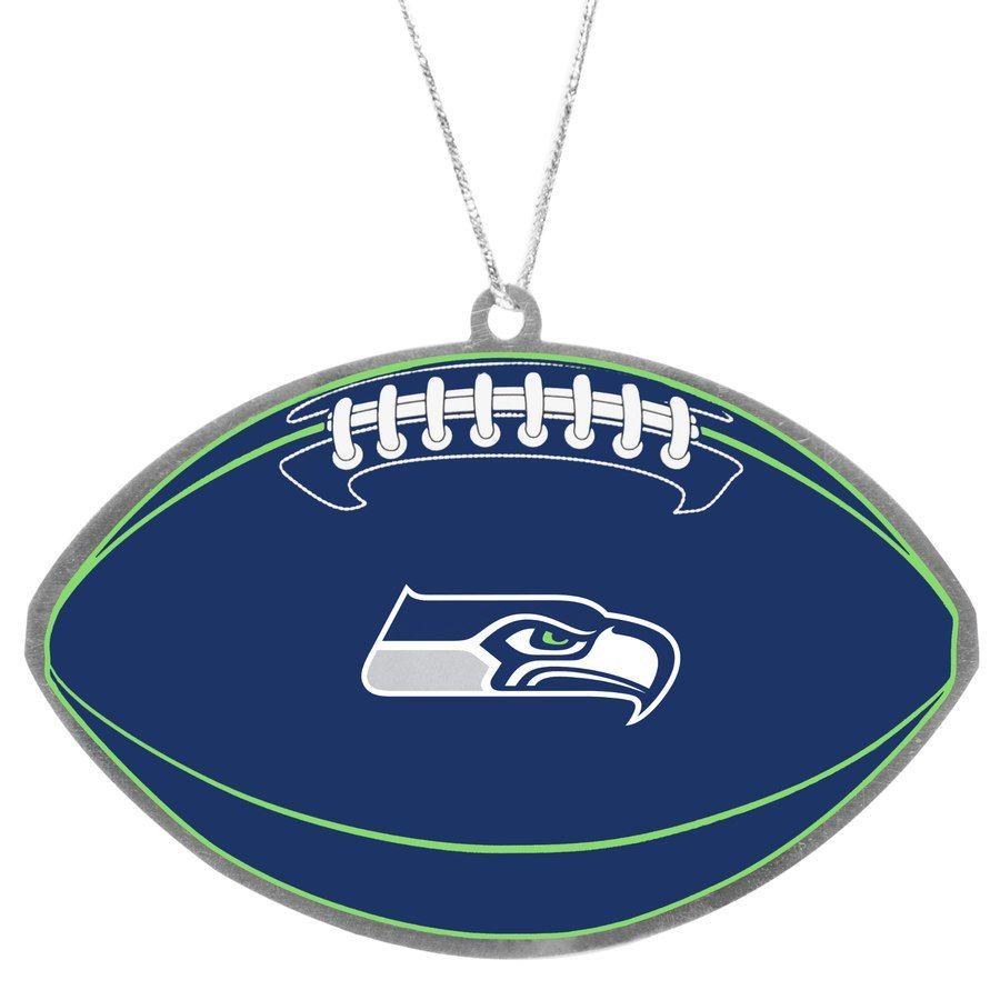 Flat Seattle Logo - Seattle Seahawks Flat Metal Ball Ornament