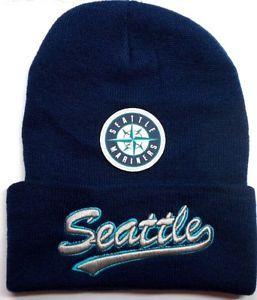 Flat Seattle Logo - READ LISTING! Seattle Mariners Flat Logo on 3D Embroidered Beanie ...