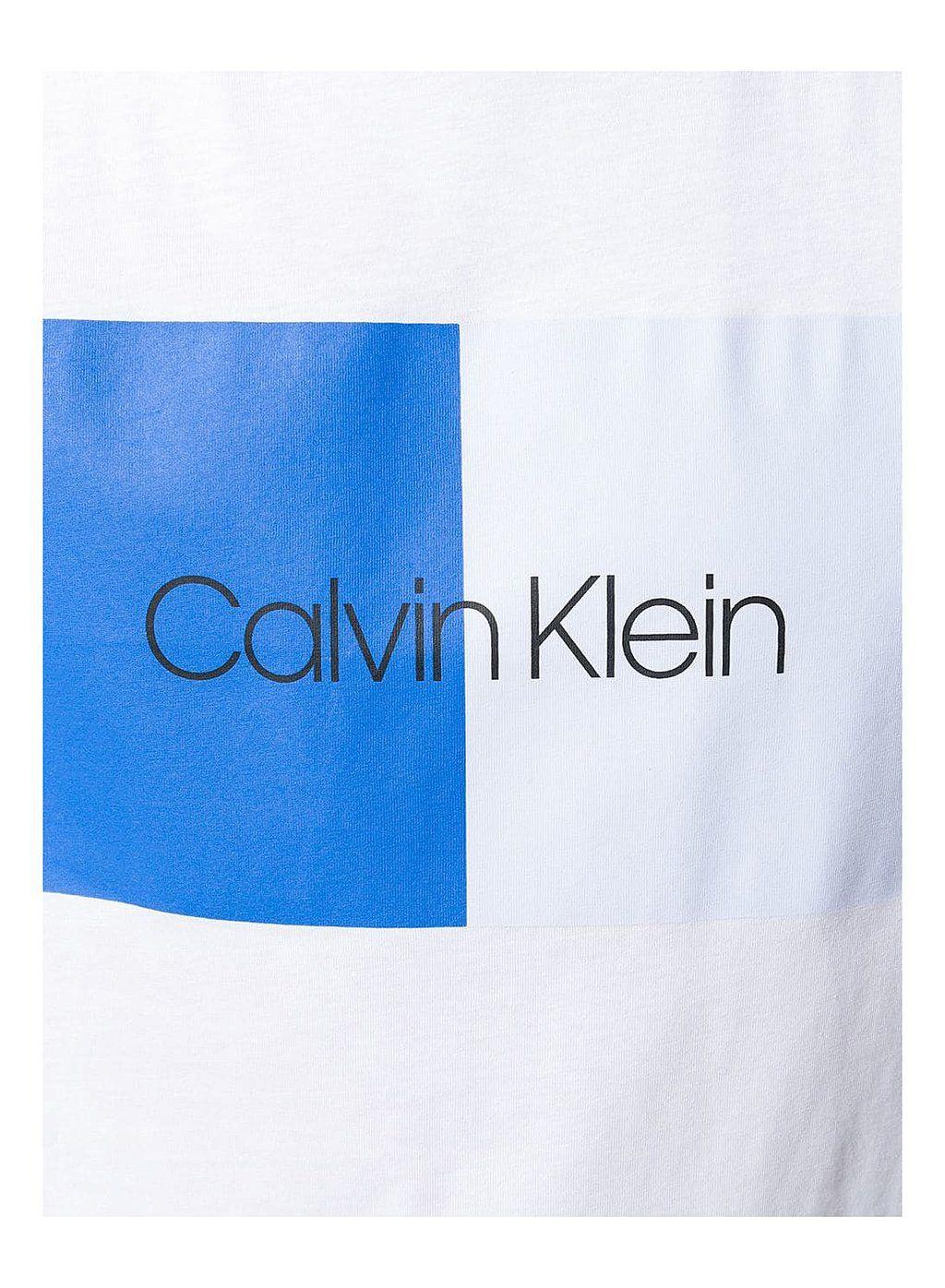 Perfect White Logo - Calvin Klein Two Color Front Logo T Shirt White. Philip