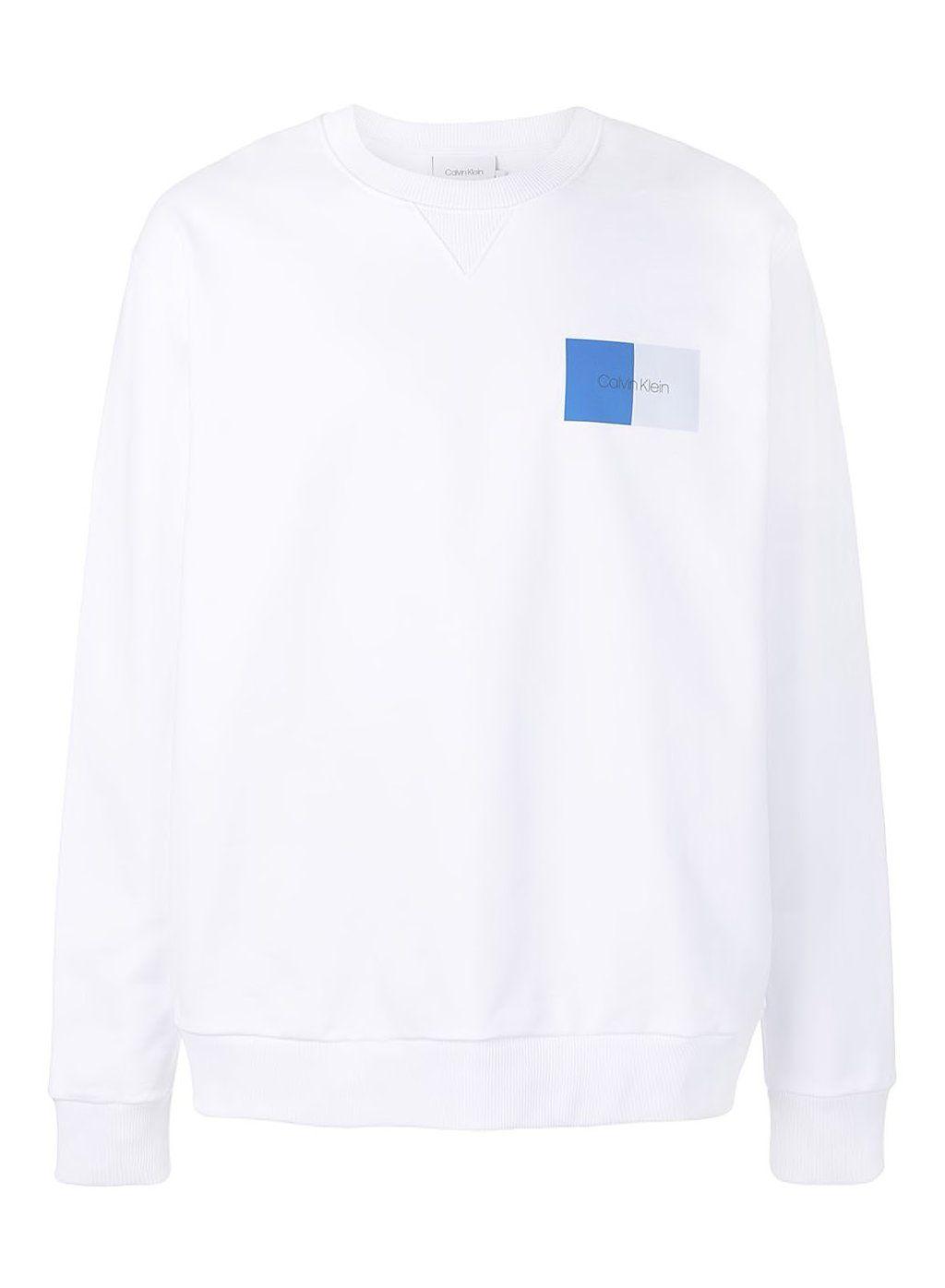 Perfect White Logo - Calvin Klein Chest Logo Relax Fit Sweatshirt White