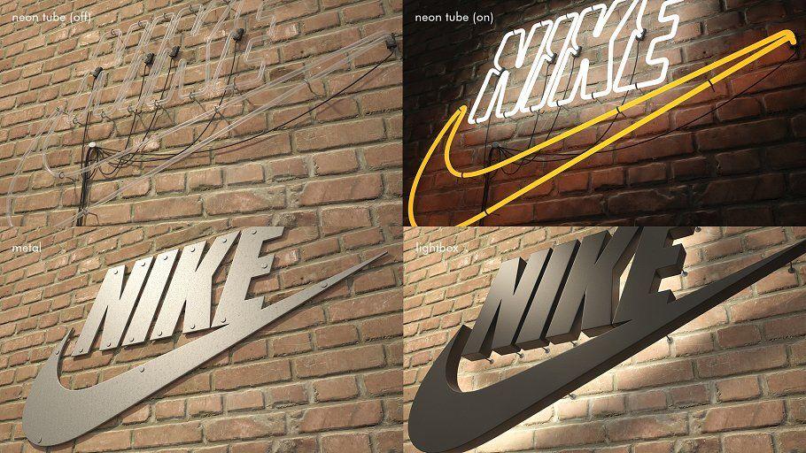 Brown Nike Logo - logo sign nike 3D Objects Creative Market