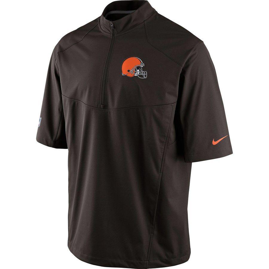 Brown Nike Logo - Mens Cleveland Browns Historic Logo Nike Brown Quarter Zip Hot Jacket