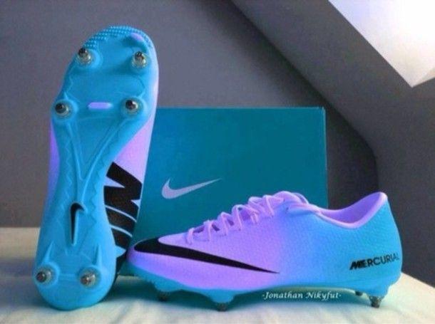 Purple and Blue Nike Logo - shoes, blue, purple, mercurial vapor, nike, black, soccer, nike