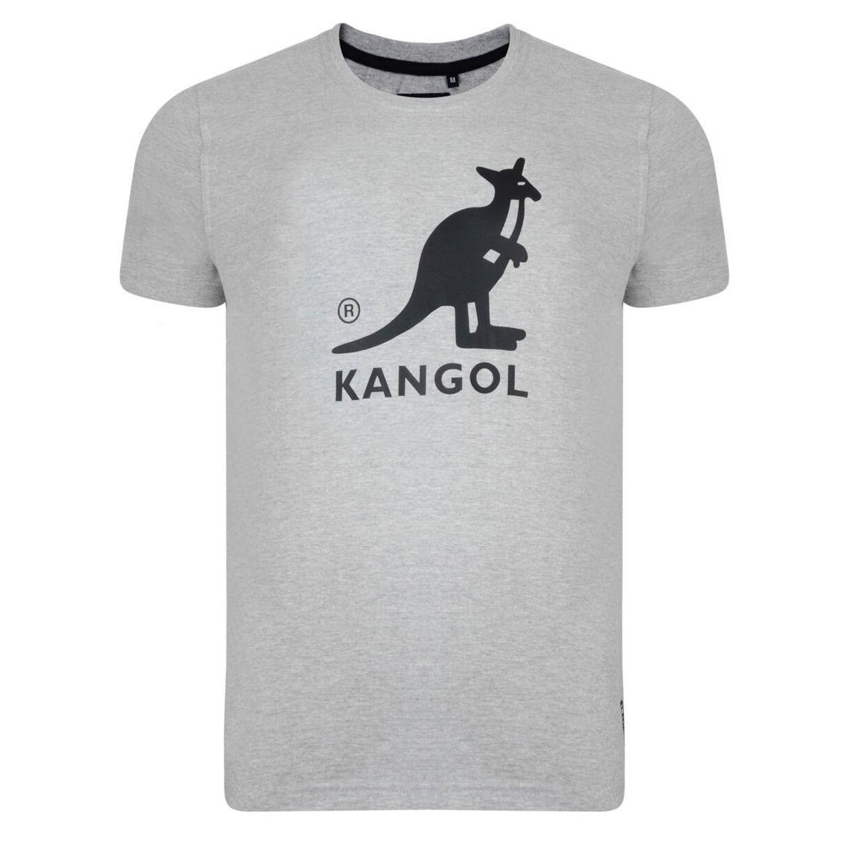 White Kangol Logo - Kangol Crew Neck Bando Logo T-shirt Grey Marl | Jean Scene