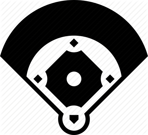 Baseball Diamond Logo - Baseball, diamond, field, infield, outfield icon