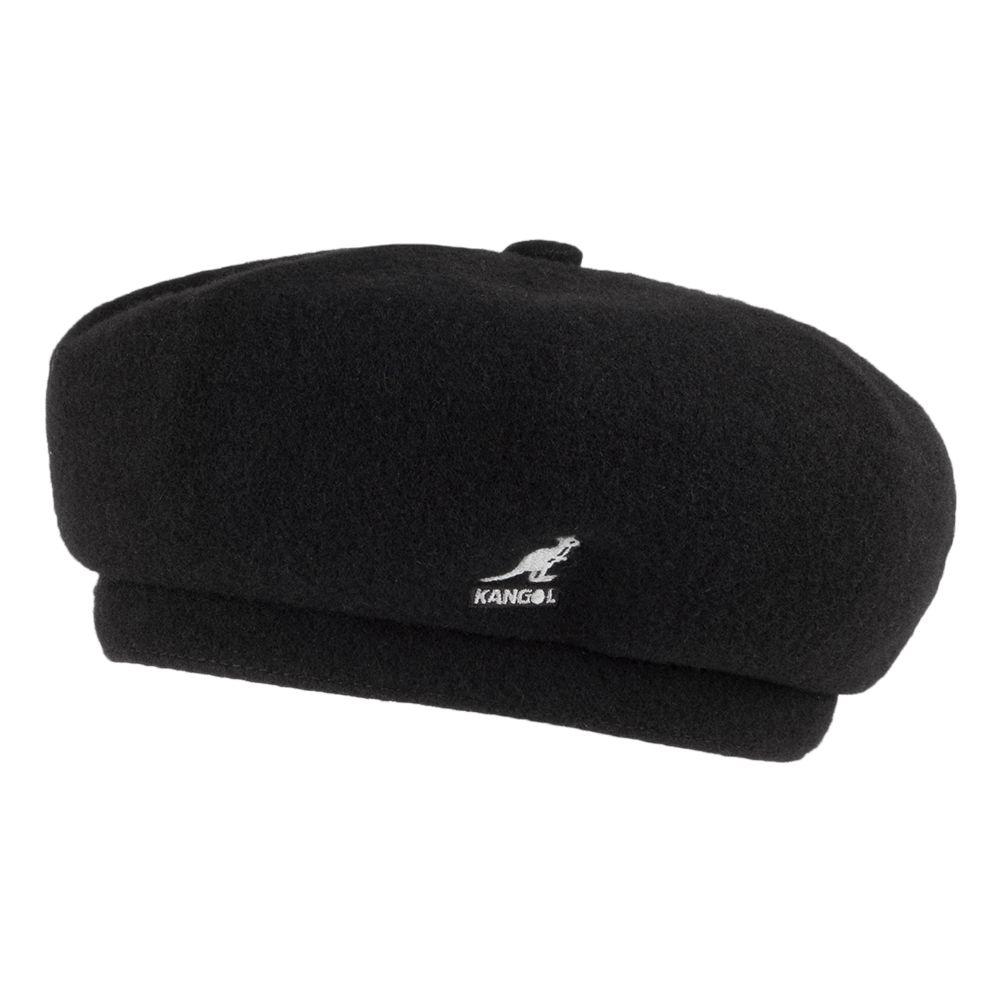 White Kangol Logo - Kangol Hats Wool Jax Beret - Black from Village Hats.