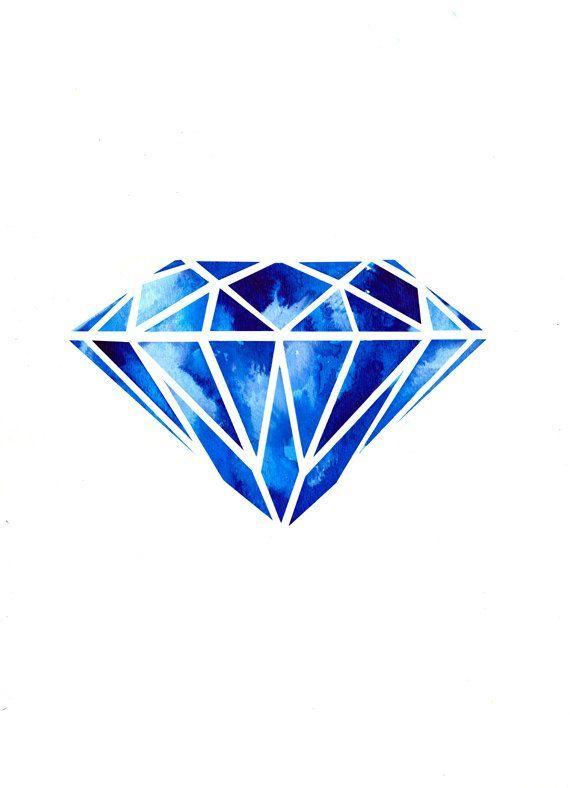 Blue Diamond Logo - Shine bright like a diamond. Design. Art, Tattoos, Illustration art