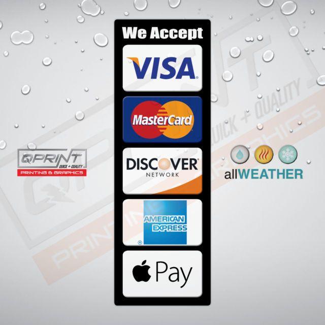 Apple Pay Credit Card Logo - Credit Card Logo Decal Vinyl Sticker - VISA MasterCard Discover AE ...