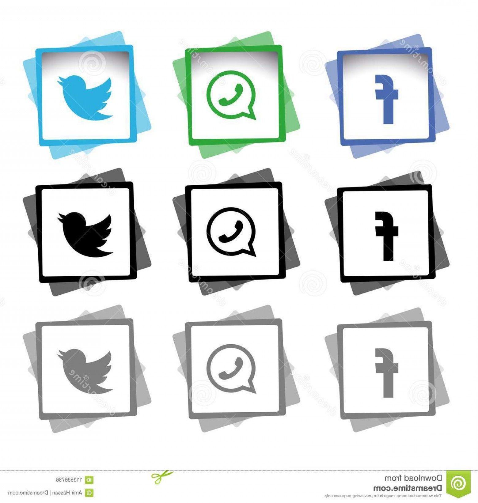 Flat Facebook Logo - Flat Icons Technology Social Media Network Computer Concept Abstract ...