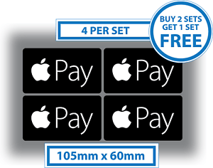 Apple Pay Credit Card Logo - x Apple Pay Stickers Credit Card 105mmx60mm Taxi Shop Business