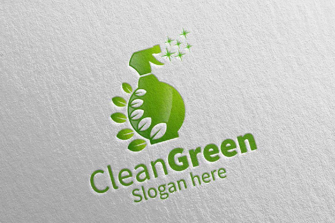 Eco Green Logo - Cleaning Service Logo Eco Friendly