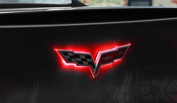 Light Corvette Logo - C6 Corvette 2005-2013 LED Front OR Rear Emblem Lighting Effects ...
