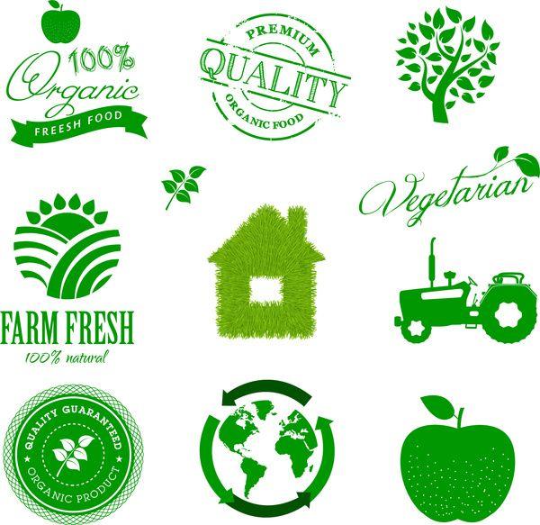 Eco Green Logo - Eco green icons set Free vector in Adobe Illustrator ai .ai
