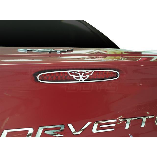 Light Corvette Logo - C5 Stainless Steel Corvette Logo Third Brake Light Insert- FREE