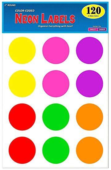 Multi Colored Round Logo - Amazon.com : Pack Of 2 Inch Multi Color Round Color Coding