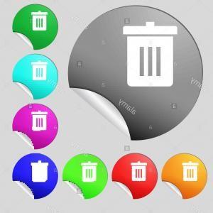 Multi Colored Round Logo - Recycle Bin Reuse Or Reduce Icon Sign Set Of Eight Multi Colored ...