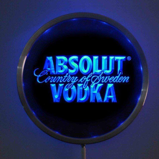 Multi Colored Round Logo - rs a0025 Absollut Vodka LED Neon Round Signs 25cm/ 10 Inch Bar Sign ...