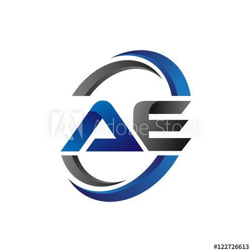 Ae Circle Logo - Simple Modern Initial Logo Vector Circle Swoosh ae - Buy this stock ...