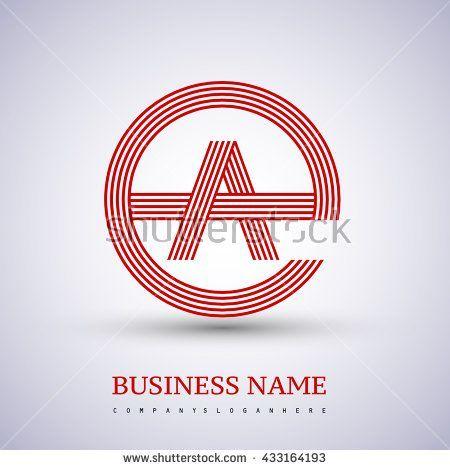 Ae Circle Logo - Letter AE or EA linked logo design circle G shape. Elegant red
