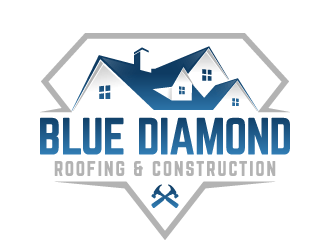 Blue Diamond Logo - Blue Diamond Roofing & Construction logo design - 48HoursLogo.com