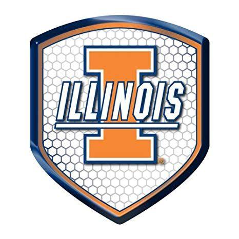 College Shield Logo - Illinois Fighting Illini NCAA Reflector Decal Auto