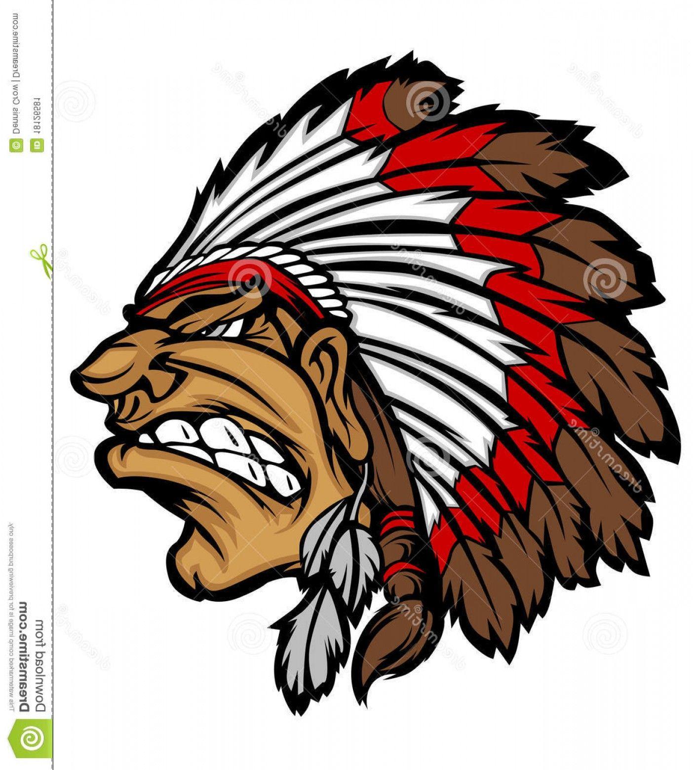 Indian Chief Logo - Stock Image Indian Chief Mascot Cartoon Vector Logo Image | SHOPATCLOTH