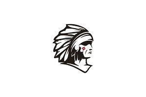 Indian Chief Logo - American Native / Indian Chief Logo ~ Logo Templates ~ Creative Market