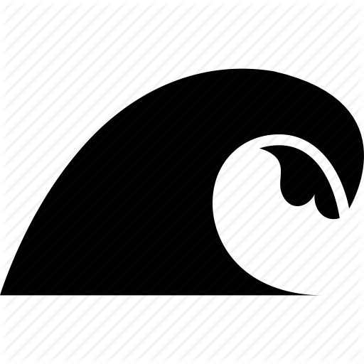 Black and White Waves Logo - Marine, nautical, ocean, sea, wave icon