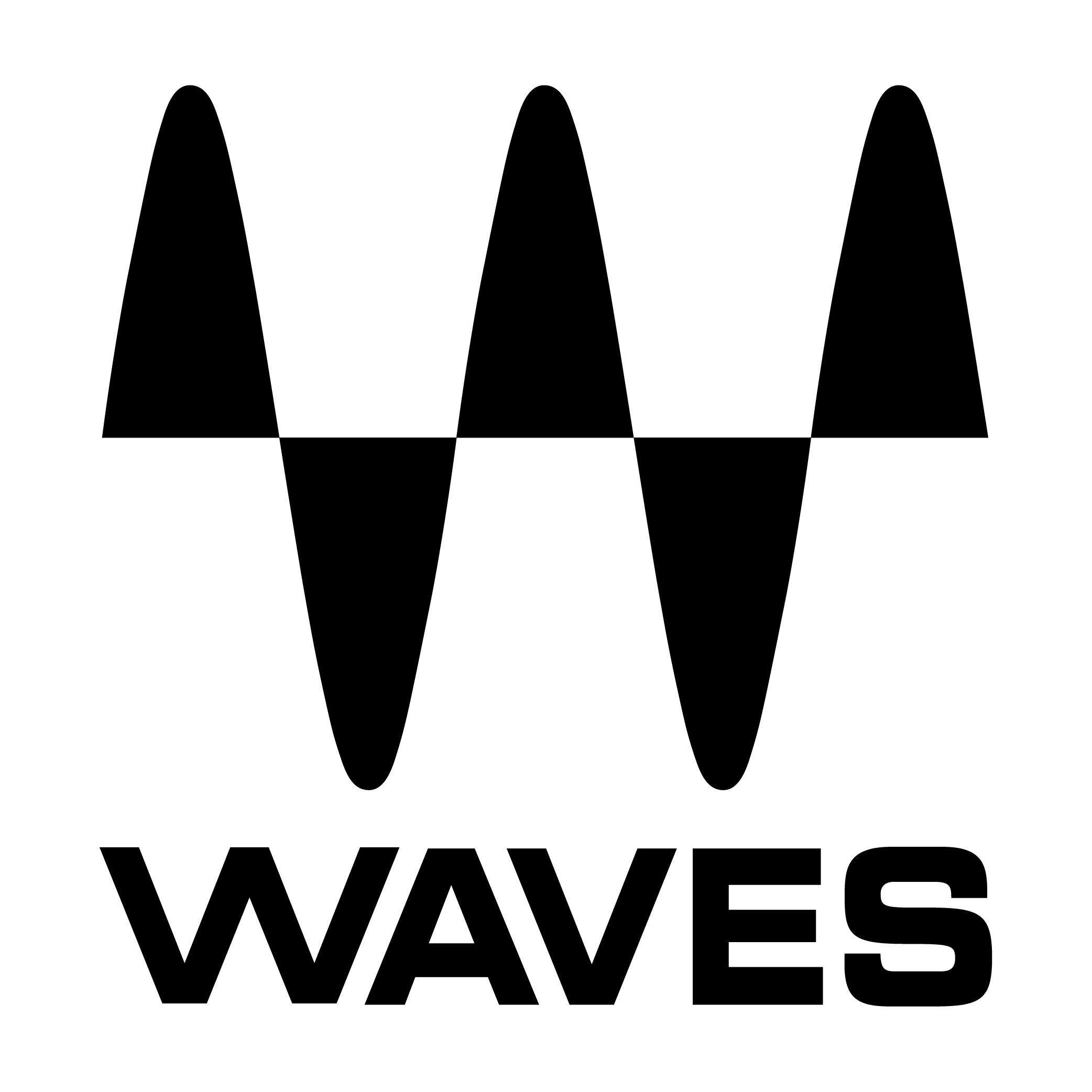 Black and White Waves Logo - Waves Logo