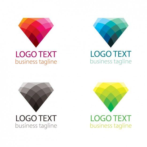 Diamond-Shaped Company Logo - Colorful set of logo with diamond shape Vector | Free Download