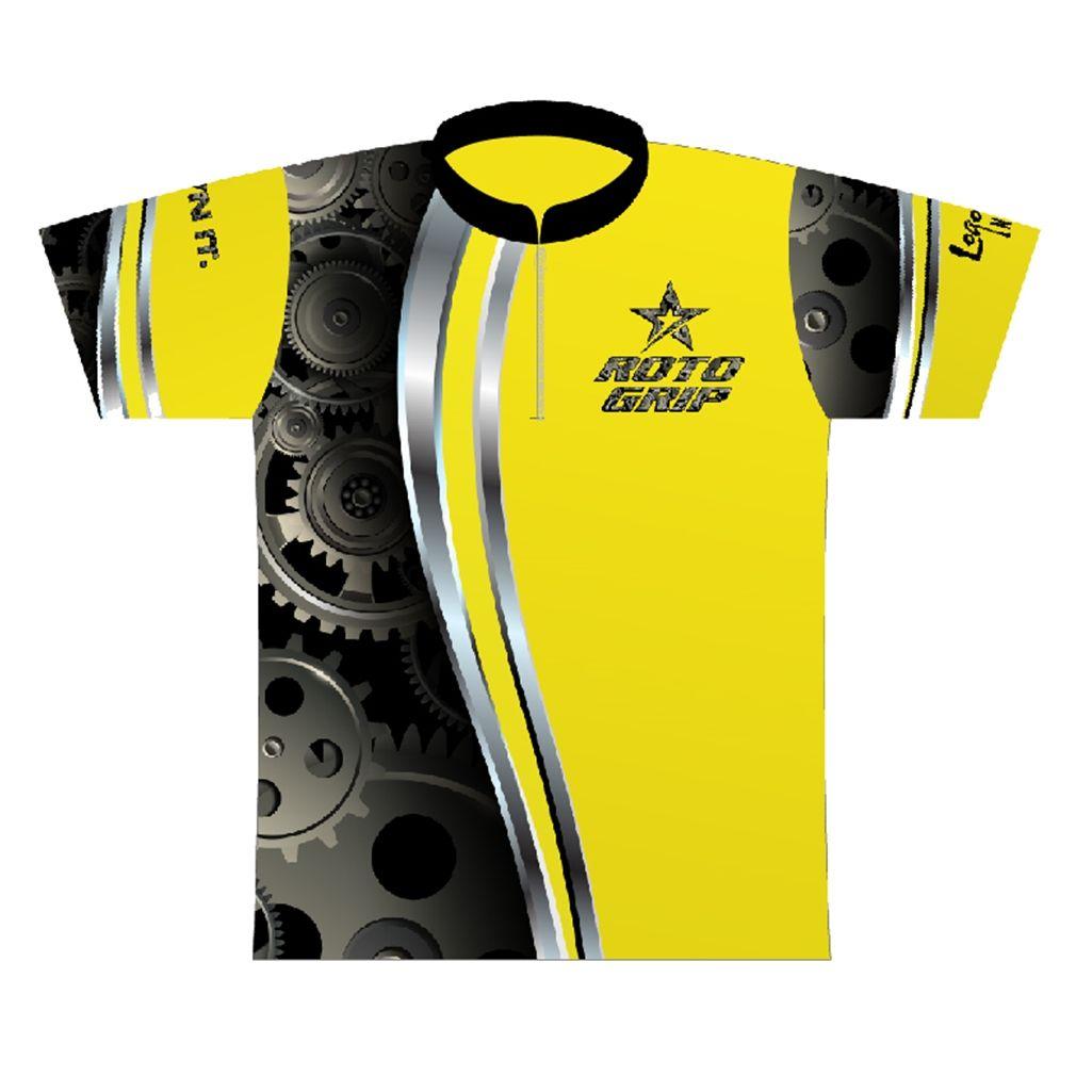Black and Yellow Sports Logo - Roto Grip Bowling Black Yellow Dye Sublimated Jersey. Free Shipping