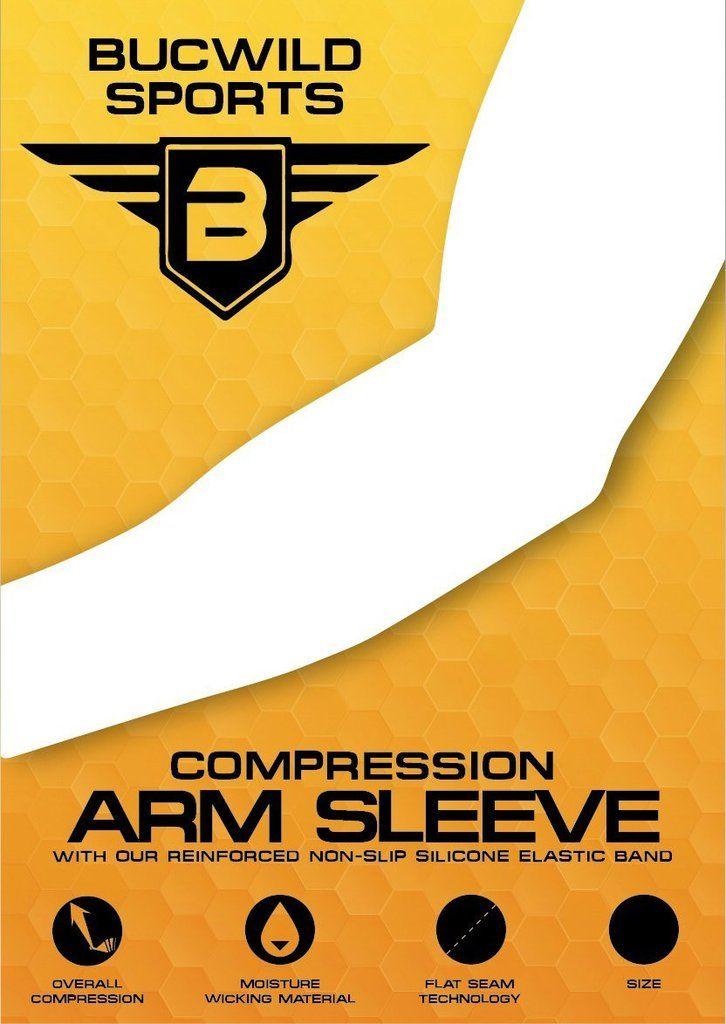 Black and Yellow Sports Logo - Bucwild Sports Black Flame Compression Arm Sleeve