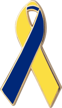 Blue and Yellow Ribbon Logo - Yellow and Blue Awareness Ribbons | Lapel Pins