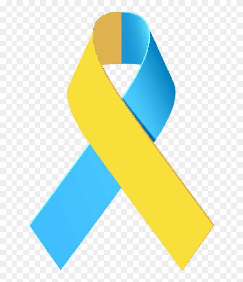 Blue and Yellow Ribbon Logo - Cancer Ribbon Awareness Ribbons Clip Art - Blue And Yellow Awareness ...
