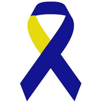 Blue and Yellow Ribbon Logo - Cancer Awareness Ribbons & Products
