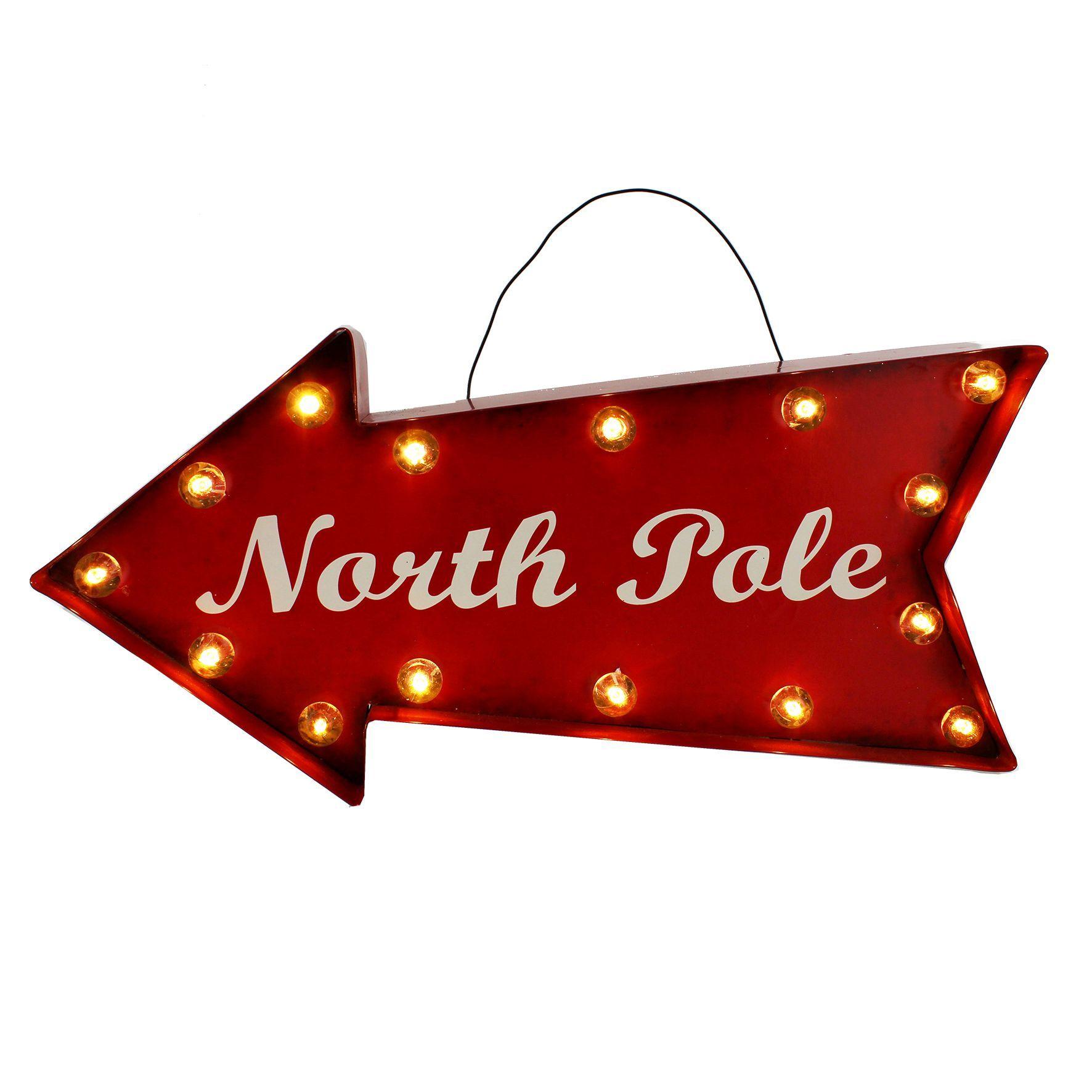 North P Logo - North Pole Light Up Sign style metal christmas sign