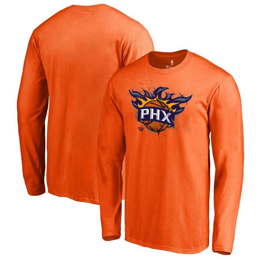 Orange Splatter Logo - Men's Phoenix Suns Fanatics Branded Orange Splatter Logo Long Sleeve ...