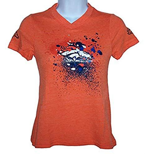 Orange Splatter Logo - Amazon.com : Denver Broncos Girls Size Large (14) Team Logo V-Neck ...