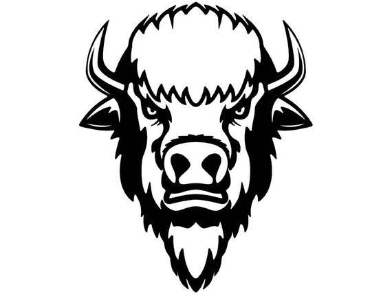 Bison Mascot Logo - Buffalo 2 Bison Head Wild Animal Wildlife Mascot Company Logo | Etsy
