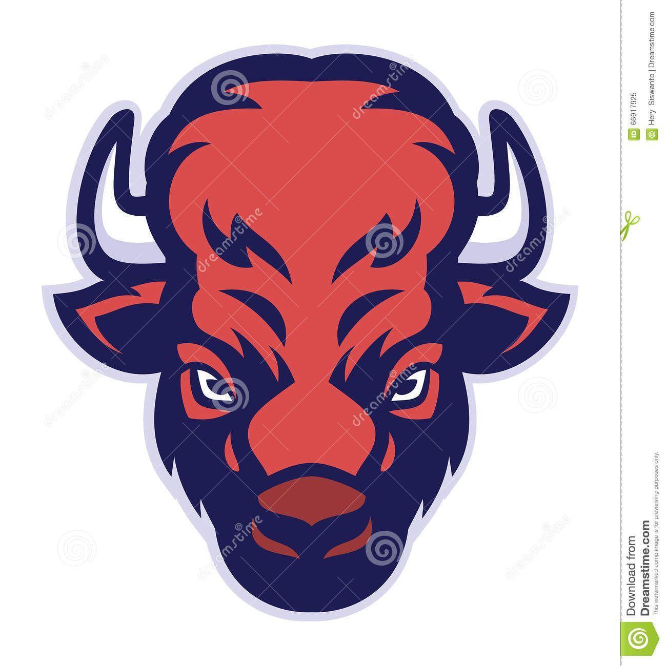 Bison Mascot Logo - Bison head mascot stock vector. Illustration of main