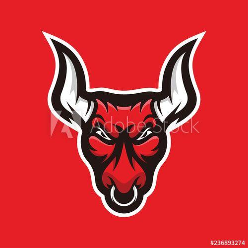 Bison Mascot Logo - Bull illustration mascot logo, bison bullock buffalo vector icon ...