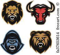 Bison Mascot Logo - Free Bison Mascot Art Prints and Wall Artwork | FreeArt
