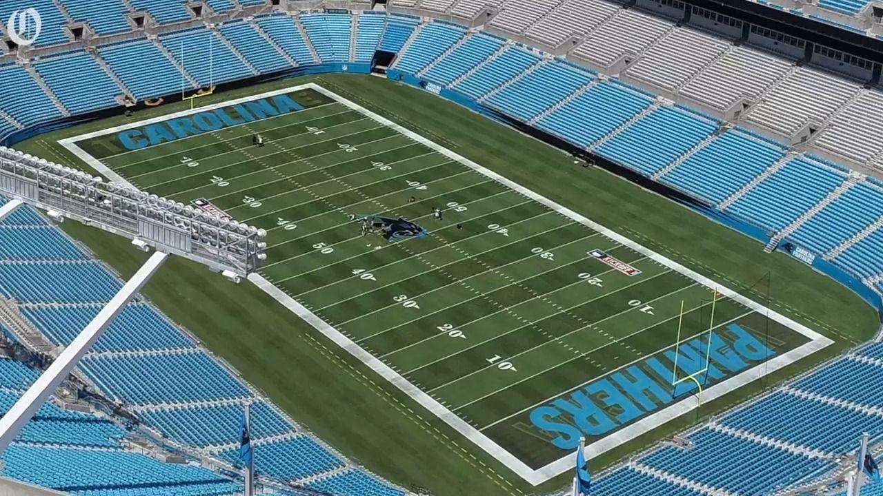 Carolina Panthers New Logo - Panthers remove midfield NFL logo at Bank of America Stadium ...