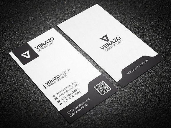 Black and White Market Logo - Black & White Vertical Business Card ~ Business Card Templates ...